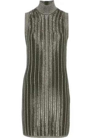 Tom Ford Metallic-threading ribbed mini dress