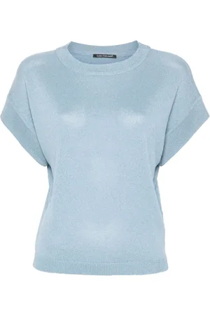 Luisa Cerano Glitter-embellished knitted T-shirt