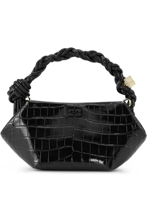 Ganni Mini Bou croc-embossed leather tote bag