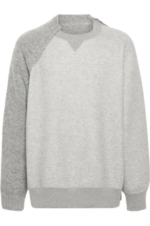 SACAI Knitted-panels sweatshirt