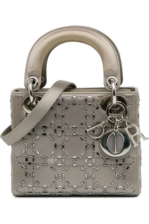 Dior 2016 Mini Satin Cannage Crystal Lady Dior satchel