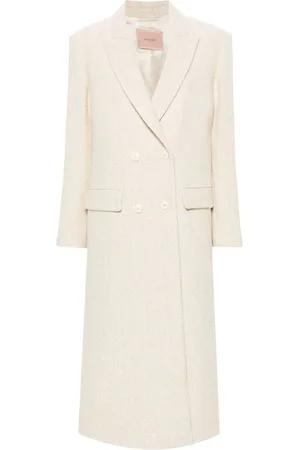 Twin-Set Double-breasted herringbone coat
