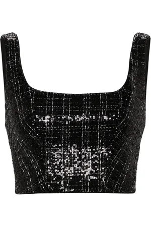 GENNY Sequinned tweed top