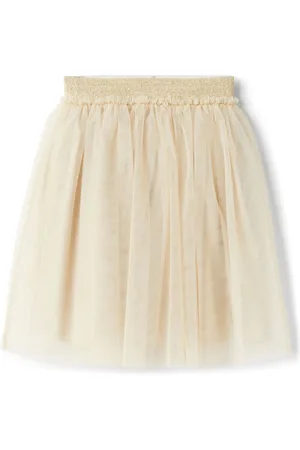 Il gufo Glitter-waistband tulle skirt