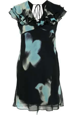 ROTATE Chiffon ruffle mini dress