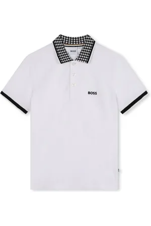 HUGO BOSS Houndstooth-collar polo shirt