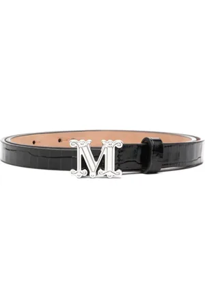 Max Mara Monogram-buckle leather belt
