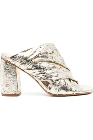 FORTE FORTE 100mm crinkled leather mules