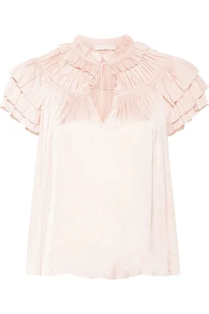 ULLA JOHNSON Liv plissé-effect blouse