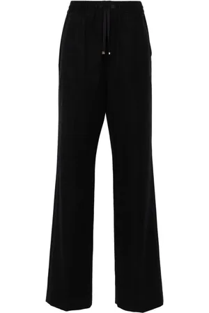 Moncler Logo-appliqué felted straight trousers