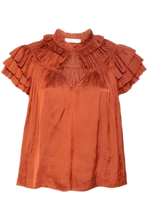 ULLA JOHNSON Liv plissé-effect blouse