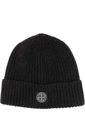 Stone Island Compass appliqué virgin wool beanie