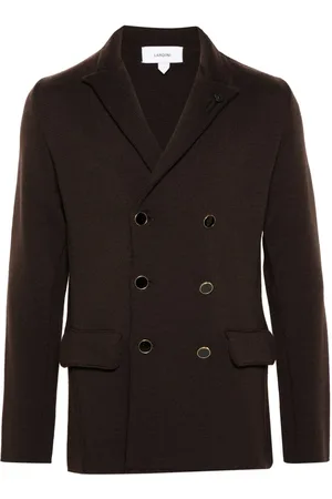 LARDINI Double-breasted knitted blazer