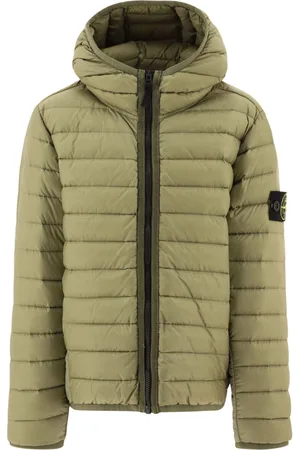 Stone Island Compass-patch padded hooded jacket