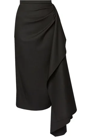 Erdem Draped virgin-wool pencil skirt