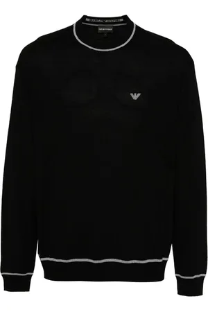 Emporio Armani Logo-intarsia wool sweater