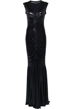 Norma Kamali V-neck fishtail gown