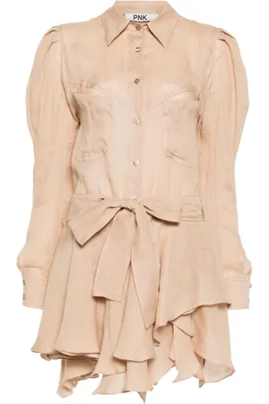 PNK Ruffled linen mini dress