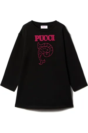 PUCCI Junior Logo-embroidered cotton dress