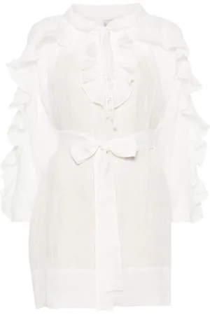 PNK Ruffled linen mini dress