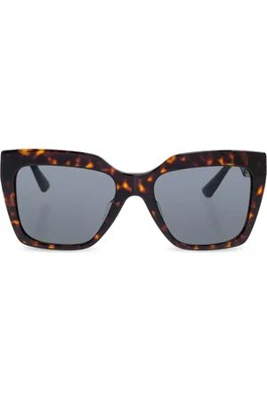 VERSACE Tortoiseshell-effect geometric-frame sunglasses