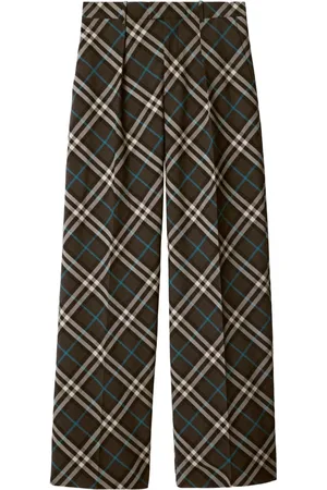 Burberry Check-pattern pressed-crease trousers