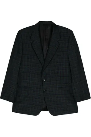 Pierre Cardin 1990s plaid-check single-breasted blazer