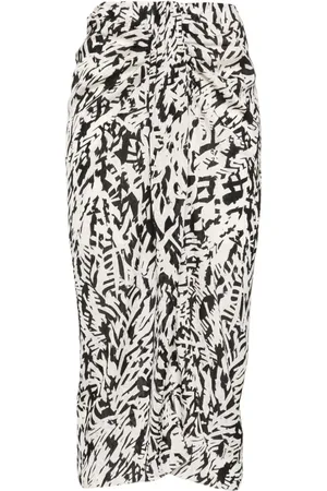 Patrizia Pepe Abstract-print crepe pencil skirt