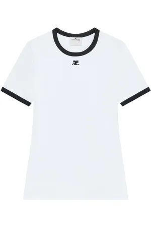 Courrèges Contrasting-trim cotton T-shirt