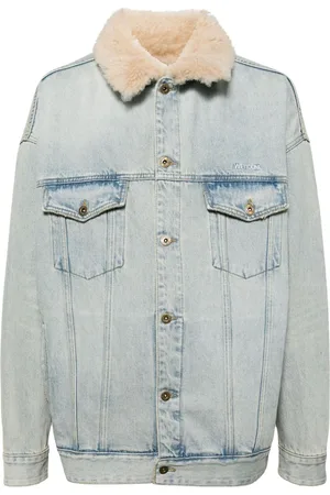 We11 Done Shearling-collar denim jacket
