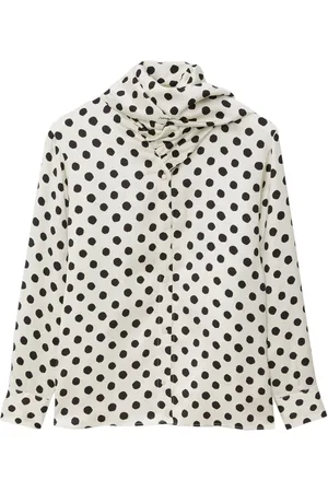Msgm Polka dot-print gathered-detail shirt