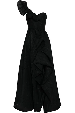 Marchesa Notte Cloqué draped gown