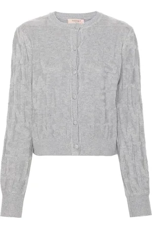 Twin-Set Logo-brooch cardigan