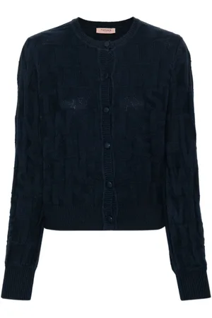 Twin-Set Logo-brooch cardigan