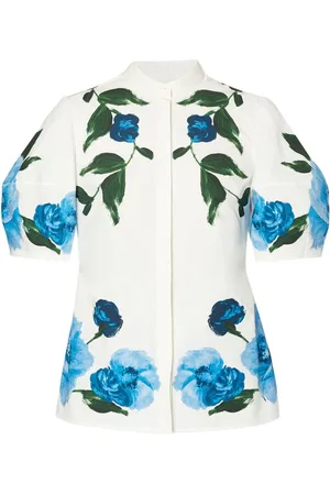 Erdem Floral-print puff-sleeves blouse