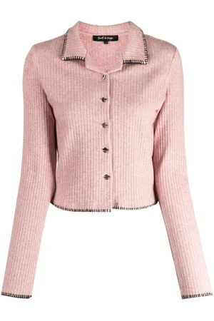 tout a coup Ribbed whipstitch-trim cropped jacket