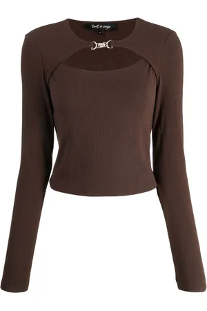 tout a coup Buckled cut-out crop top