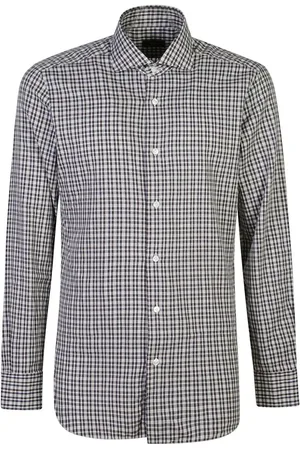 BARBA Check-pattern cotton shirt