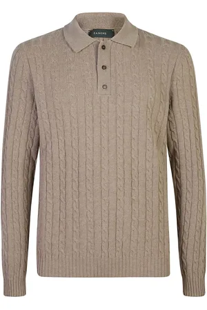 ZANONE Cable-knit polo shirt