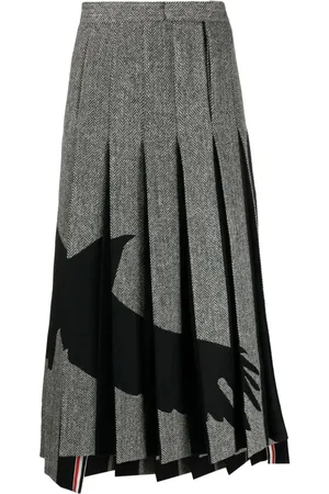 Thom Browne Low-rise ankle-length pleated skirt