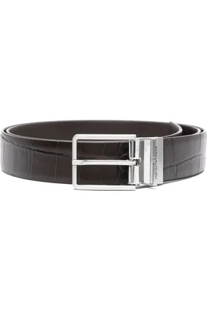 Emporio Armani Logo-buckle leather belt