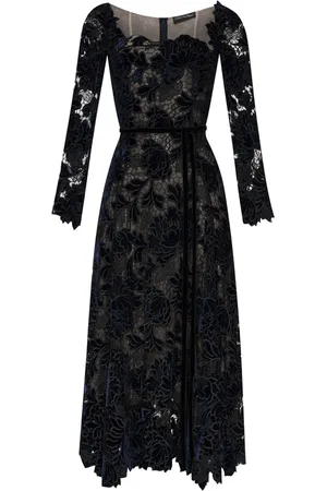 Oscar de la Renta Peony Velvet guipure dress