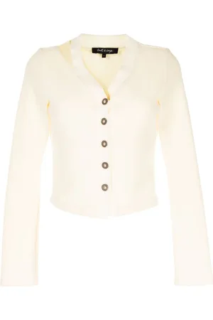 tout a coup Cut-out V-neck cropped jacket