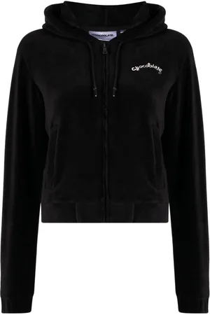 Chocoolate Logo-embroidered zip-up hoodie