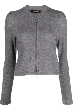 tout a coup Mélange fine-ribbed cropped cardigan