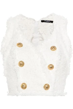 Balmain Logo-embossed buttons top
