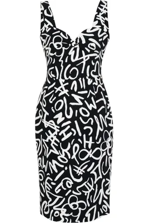Moschino Scribble-print midi dress