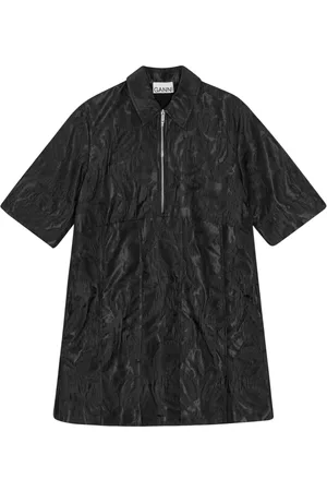Ganni Short-sleeve cloqué mini dress