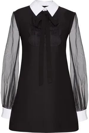 VALENTINO GARAVANI Sheer sleeves silk dress