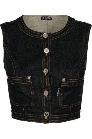 CHANEL 1990-2000s cropped denim vest